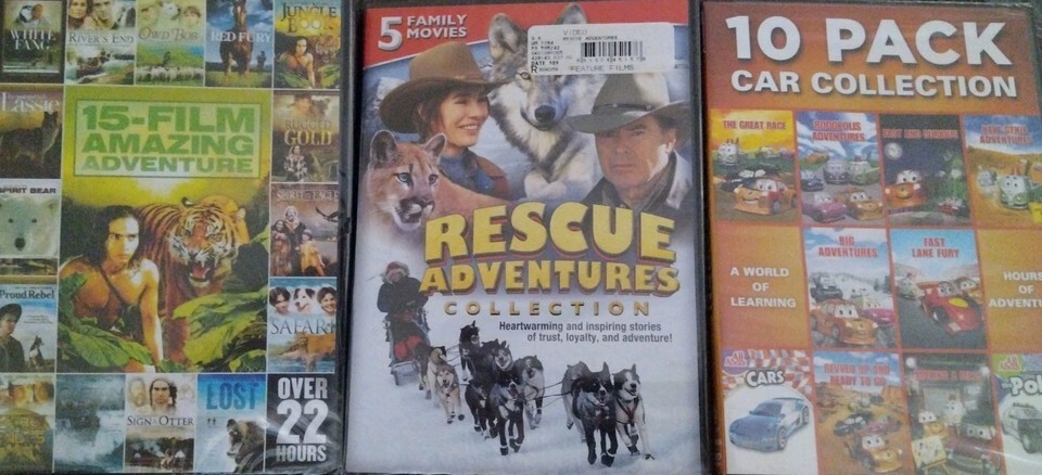 Multi-Pack Family Adventure Movies Amazing Adventure Rescue Adventure Bonus Cars - $19.79