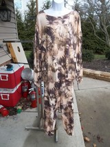 Nwt Zac&amp;Rachel Brown Tyedye 2PC Sweatshirt And Pants Set Xl - $37.99