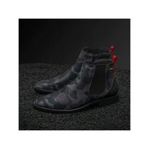 Men TAYNO Chelsea Chukka Micro Suede Soft Comfortable Boot Victorian Black Gray image 3