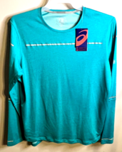 Asics Lite Show Long Sleeve Top Size XL Teal w/Silver Highlights - £22.03 GBP