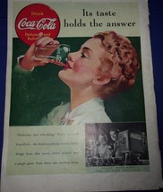 Coca Cola Its Taste Holds The Answer Magazine Print Advertisement 1939 - £5.57 GBP