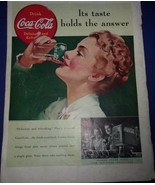 Coca Cola Its Taste Holds The Answer Magazine Print Advertisement 1939 - $9.59 CAD