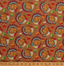 Cotton Seasonal Turkeys Animals Thanksgiving Day Fabric Print by Yard D515.27 - £8.61 GBP