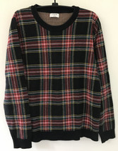 J Crew Teddie Vintage Style Tartan Plaid Crew Neck Pullover Sweater M 42&quot; - £20.17 GBP