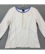 Nike Women Shirt Size M White Sporty Stretch 1/2 Zip 3/4 Sleeves Athleis... - £8.42 GBP