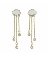 Cloud Dangle Earrings three dangle cz Gold White Designer earrings Gold ... - £7.70 GBP