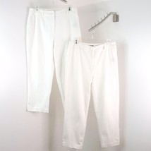 2pc East 5th Women&#39;s 10 White Textured Cotton Straight Leg Cropped Capri... - £15.92 GBP
