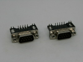 2x Serial Port Jack RS232 DB9 DR9 Male 9 Pins Male 90 Degrees Data Connection - £8.68 GBP