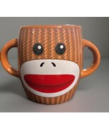Galerie Double Sided Double Handle Sock Monkey 8 oz Ceramic Coffee / Tea... - $9.90