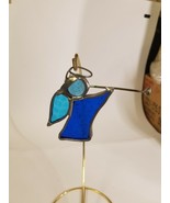 VINTAGE STAINED GLASS ART SUNCATCHER WALL HANGING Angel w/Trumpet - £7.48 GBP