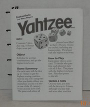 2004 Hasbro Yahtzee Replacement Instructions ONLY - £3.85 GBP