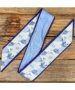 Blue White Floral Western Skinny Cowgirl Mini Wild Rag Scarf Necktie - $345.63 MXN