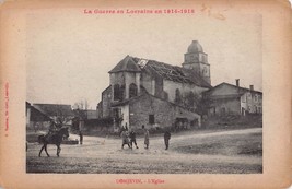 Domjevin Francia ~ L Eglise ~ Le Guerre Lorraine 1914-18~WW1 Danage Foto - £7.85 GBP