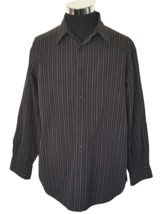 Claiborne Axcess Shirt Men&#39;s X-Large Multicolor stripes on Black Travel ... - $18.81