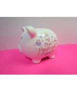 White Ceramic My First Piggy Bank Child Kids Coin Savings Bank 5&quot; Tall - £11.99 GBP
