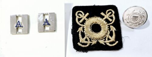 Primary image for US Coast Guard Auxiliary Items: Embroidered Patch, Button, 2 Insignia As Shown 