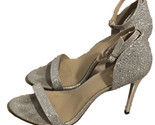 Marciano Willa Argent Paillettes Brillant Talons Sandales Cheville Sangl... - $16.43