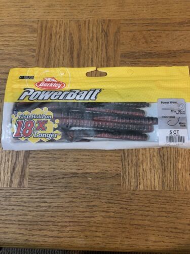 Berkley Power Power Worm Red Shad 1ea 5ct Pkg-Brand New-SHIPS N 24 HOURS - $24.63
