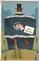Just Married Couple in Carriage 1911 to Mr Langdale Chester PA Postcard V6 - £6.28 GBP