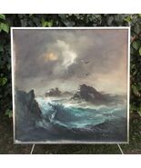 JOSE LUIS CAMPUZANO Original 1950s HUGE SEASCAPE MODERN IMPRESSIONIST Oi... - $1,782.00
