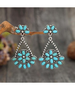 Artificial Turquoise Teardrop Earrings - $27.36 CAD