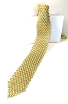 Retro Gold Tone Plastic Ball Beaded Neck Tie Necklace Halloween Costume ... - £18.09 GBP