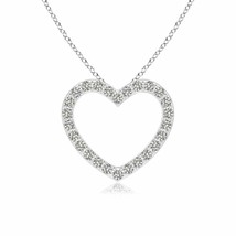 0.9mm Prong-Set Diamond Open Heart Pendant in 14K White Gold - $302.10