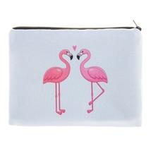White flamingos 3D Printing simple makeup bag neceser Cosmetic case women trouss - £9.57 GBP