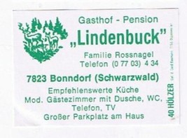 Matchbox Label Germany Gasthof Lindenbuck Schwarzwald - £0.76 GBP