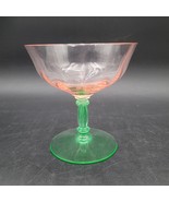 Rare Tiffin Franciscan 15032 Watermelon Pink &amp; Uranium Sherbet Champagne... - $471.90 MXN