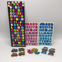 Vintage Assorted Colorful Stickers Lot Scarecrows Alphabet Trucks Scrapb... - $9.89