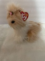 VGC 2005 Ty Beanie Babies Tibby Maltese Pomeranian mix Dog puppy Soft Pl... - £15.53 GBP