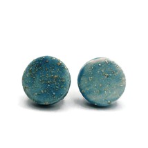 Boucles d’oreilles à tige bleu turquoise scintillantes, bijoux artisanau... - £34.36 GBP