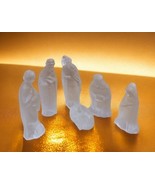 Vintage Frosted Glass 6 Piece Nativity Set Original Box Mary Joseph Chri... - $478.17 MXN