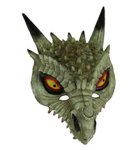 Dark White Horned Dinosaur Adult Halloween Mask Costume Accessory - £21.39 GBP