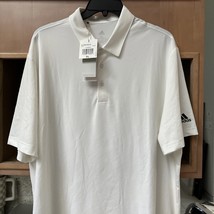 ADIDAS XL ULTIMATE 365 POLO GOLF S/S SHIRT WHITE BLACK LOGO ON SLEEVE BNWT - $49.22