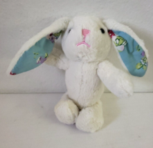 Walmart Bunny Rabbit White Plush Stuffed Animal Blue Floral Flower Ears - $14.82