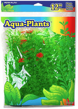 Penn Plax Set of 6 Realistic 12-Inch Green Plastic Aquarium Plants - £13.39 GBP