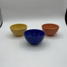Set -3 Pottery Barn Colorful Serve Yellow, Orange. Blue Nesting Bowls - £23.72 GBP