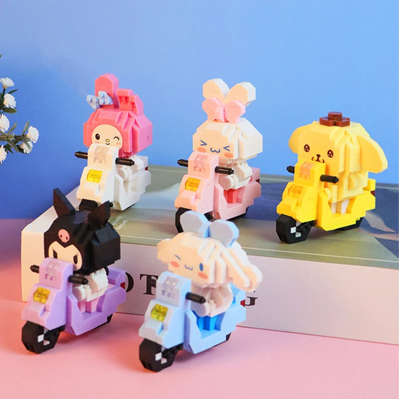 Kawaii Sanrio My Melody Kuromi Cinnamoroll Building Blocks Anime Figure Puzzle - £10.87 GBP+
