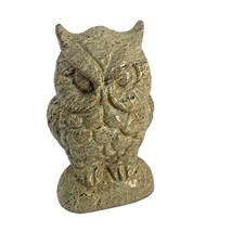 Carved Stone Owl Figurine Signed L Owen on Bottom 6.5 tall Alaska Handma... - $29.95