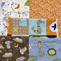 Childrens Fabric Material Lot Of 5 Fat Quarters 18 X 22 Animals Baby Sea Life - £14.02 GBP