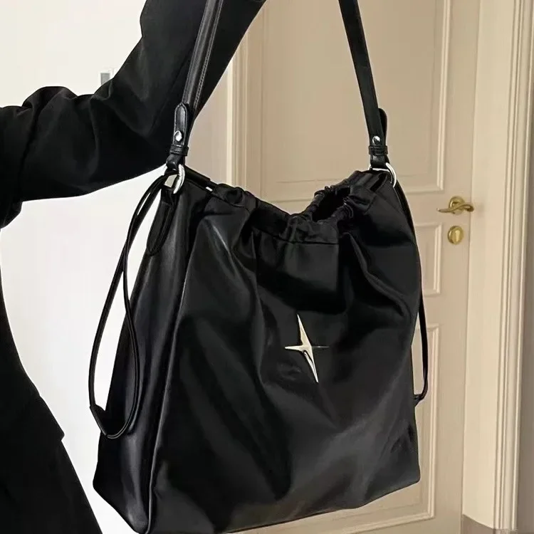 Goth black hobo tote bag aesthetic star girl purse handbag shoulder crossbody messenger thumb200