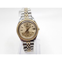 Vintage 1990 Timex Watch Womens New Battery Gold Tone Date Dial 25mm 70 - £20.29 GBP