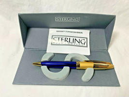Sterling Pen Co Blue Goldtone Writing Instrument in Case w/ Papers Black... - $29.95