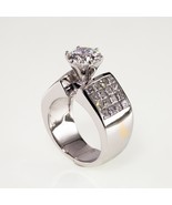 14K White Gold Diamond Solitaire Engagement Ring Princess Cut Size 5 1.7... - $16,622.40