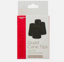 Equate Mobility Quad Cane Tips, Fits Up To 5/8" Canes, Pack of 4 Rubber ... - $10.88