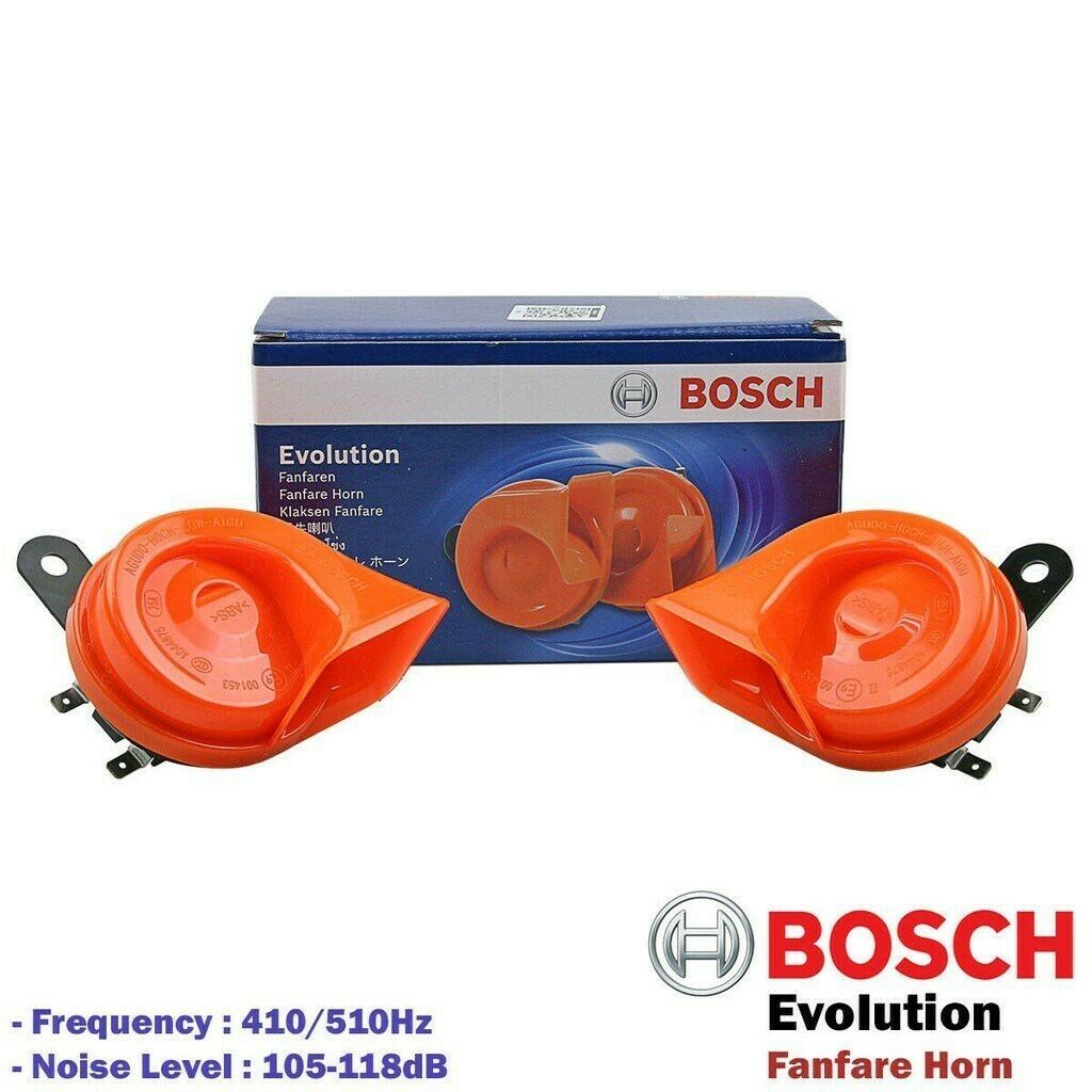 BOSCH Evolution Fanfare Twin Horn Set Orange 12V 410Hz/510Hz Universal Fit DHL - $99.90