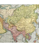 Asia Map Lithograph 1909 Hammond Russia India Arabia Art Print LGADMap - $56.20 CAD