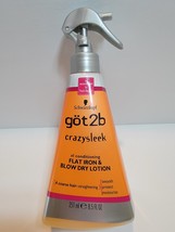 New Schwarzkopf Got2b Crazysleek Flat Iron And Blow Dry Lotion 8.5 Oz Very Rare - £82.22 GBP